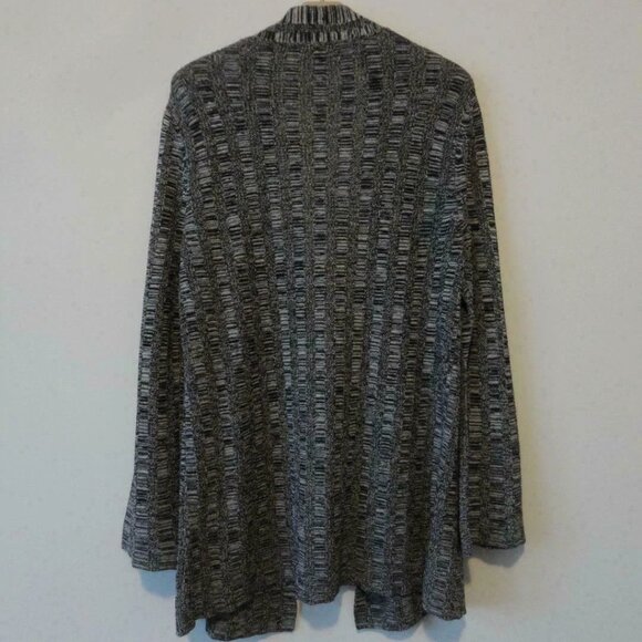 NWT EILEEN FISHER Black White Silk Linen Bell Sleeve Cardigan Sweater Small - Picture 7 of 7